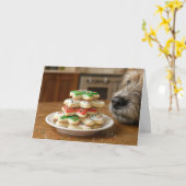 Dog Sniffing Christmas Sugar Cookies Karte (Gelbe Blume)
