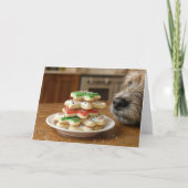 Dog Sniffing Christmas Sugar Cookies Karte (Vorderseite)