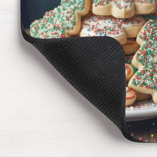 Dog Sniffing Christmas Sugar Cookies Mousepad (Ecke)