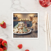 Dog Sniffing Christmas Sugar Cookies Serviette (Beispiel)