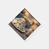 Dog Sniffing Christmas Sugar Cookies Serviette (Ecke)