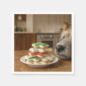 Dog Sniffing Christmas Sugar Cookies Serviette (Vorderseite)