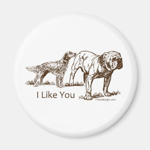 Dog Sniffs Hintern Magnet