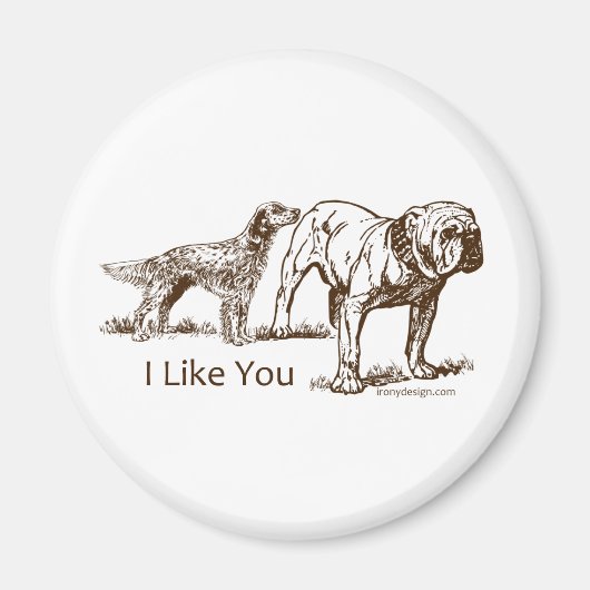 Dog Sniffs Hintern Magnet (Vorne)