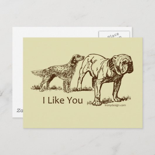 Dog Sniffs Hintern Postkarte (Vorne/Hinten)