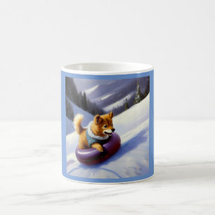 Dog Snow Tubing Kaffeetasse