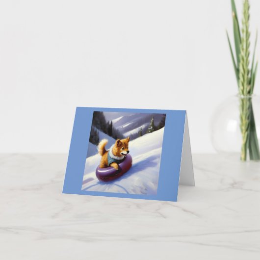 Dog Snow Tubing Karte (Vorderseite)