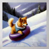 Dog Snow Tubing Poster (Vorne)