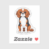 Dog Sticker Cavalier King Charts illustriert (Blatt)
