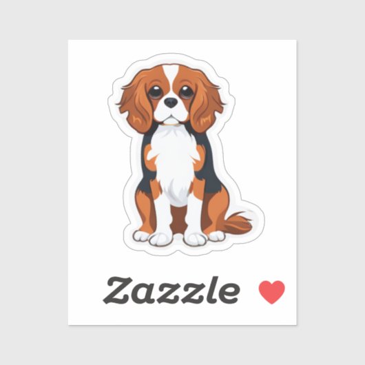 Dog Sticker Cavalier King Charts illustriert (Blatt)