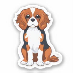 Dog Sticker Cavalier King Charts illustriert