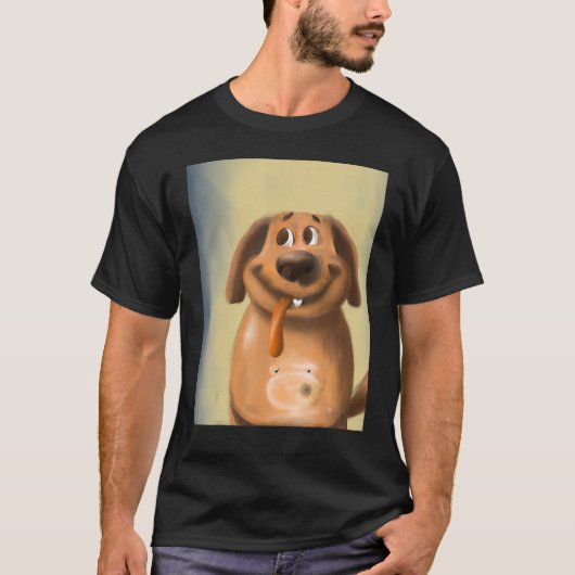 Dog sticking out tongue goofy dog T-Shirt (Vorderseite)