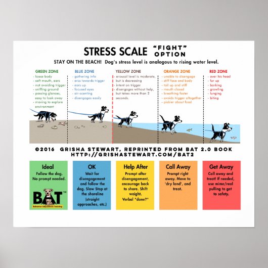 Dog Stress Scale - Scare Away - Beach Analogie Poster (Vorne)