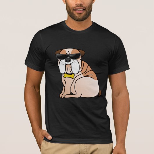 DOG SUNGLASSES BULLDOG T - SHIRT T-SHIRTS (Vorderseite)