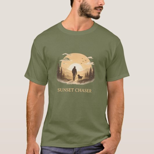 Dog Sunset Chaser T-Shirt (Vorderseite)