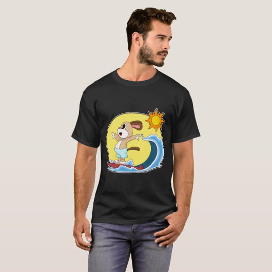 Dog Surfing Surfboard Summer T-Shirt (Vorne ganz)