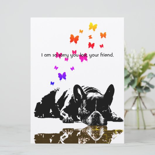 Dog Sympathy Card (Stehend Vorderseite)