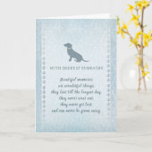 Dog Sympathy Card Blue - Schöne Erinnerungen Karte (Gelbe Blume)
