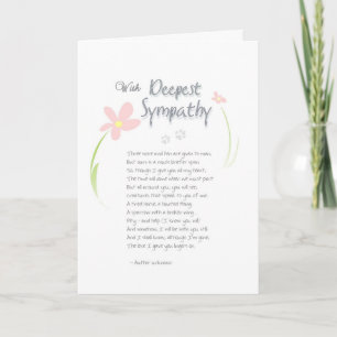 Dog Sympathy Card - Blume mit tiefem Beileid Karte