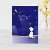 Dog Sympathy Card - Mond und Sterne Karte (Gelbe Blume)