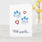 Dog Sympathy Card Paws and Hearts Karte (Gelbe Blume)