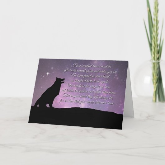 Dog Sympathy Card With Spiritual Poem Karte (Vorderseite)
