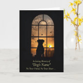 Dog Sympathy Loss of Dog in Window with Sunset Karte (Gelbe Blume)