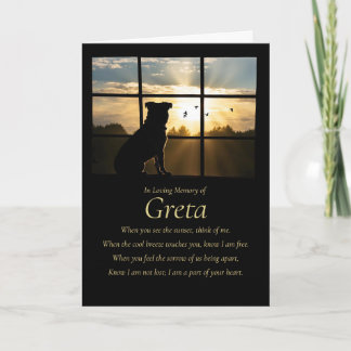 Dog Sympathy Loss of Dog with Pug Type Silhouetted Karte