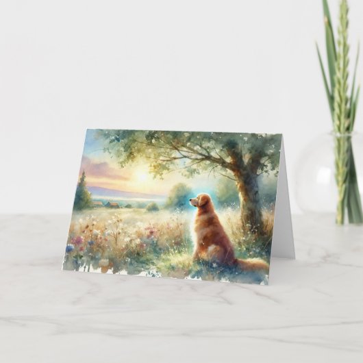 Dog Sympathy Sunrise Watercolor Card Karte (Vorderseite)