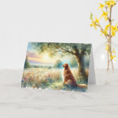 Dog Sympathy Sunrise Watercolor Card Karte (Gelbe Blume)