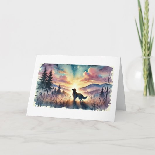 Dog Sympathy Watercolor Sunrise Card Karte (Vorderseite)