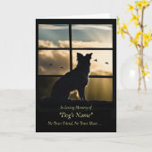 Dog Sympathy with Dog Sunset Birds in Window  Karte (Gelbe Blume)
