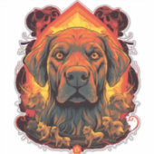 Dog-T - Shirt-Design Aufkleber (Vorderseite)
