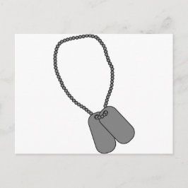Dog Tag Military Service Truppen unterstützen Ehre Postkarte