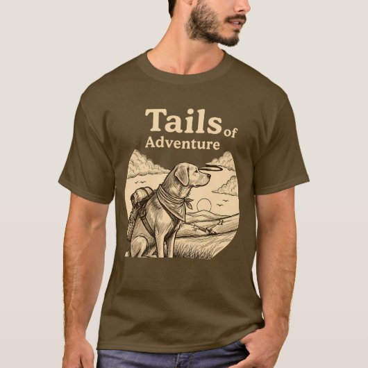 Dog Tails of Adventure Funny Dog Lover Hiking  T-Shirt (Vorderseite)