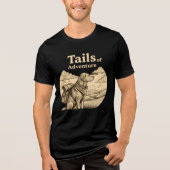 Dog Tails of Adventure Funny Dog Lover Hiking Tri-Blend Shirt (Vorderseite)
