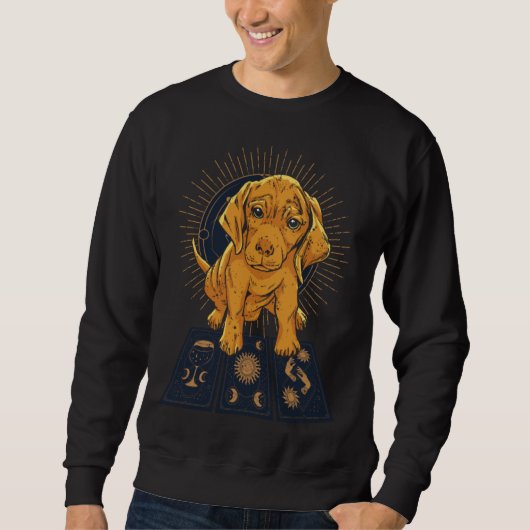 Dog Tarot Card Reading Cartomancy Retro Tarot Card Sweatshirt (Vorderseite)