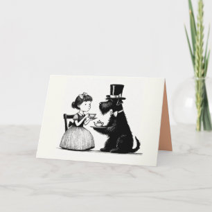 Dog Tea Party Grußkarte Karte