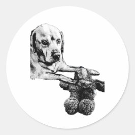 Dog & Teddy | Black & White Sticker