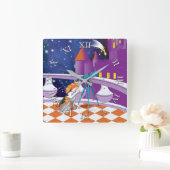 dog telescope quadratische wanduhr (Zuhause)