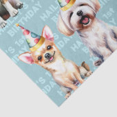 Dog Thema Birthday Party Blue Seidenpapier (Detail)