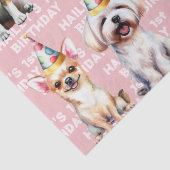 Dog Thema Geburtstagsparty Pink Seidenpapier (Detail)