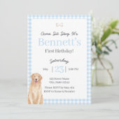 Dog Theme 1st Birthday Invite Einladung (Stehend Vorderseite)