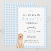 Dog Theme 1st Birthday Invite Einladung (Vorne/Hinten)