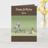 Dog Theme Custom Happy Geburtstag Personalisiert Karte (Gelbe Blume)