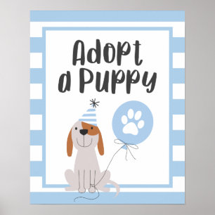 Dog Theme Geburtstagsparty Ein Welpenzeichen bla Poster
