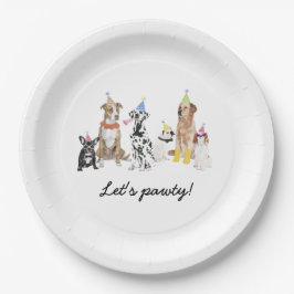 Dog Theme Let's Pawty Dog Birthday Party Pappteller