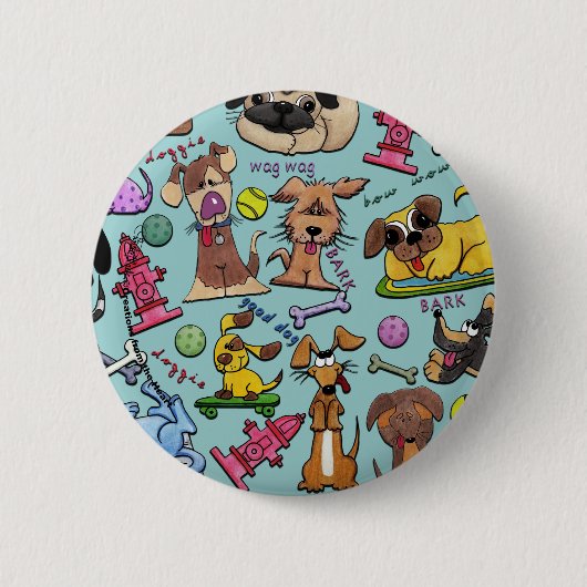 Dog Themed Collage Button (Vorderseite)