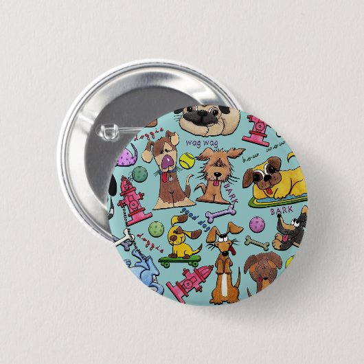 Dog Themed Collage Button (Vorne & Hinten)