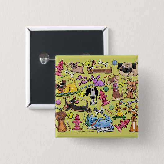 Dog Themed Collage Button (Vorne & Hinten)